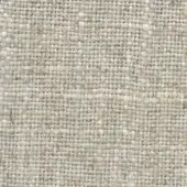 Beige woven fabric texture with subtle cream and sand tones, dense visible weave, small white flecks, and a faded "swan fabric h 623" label.